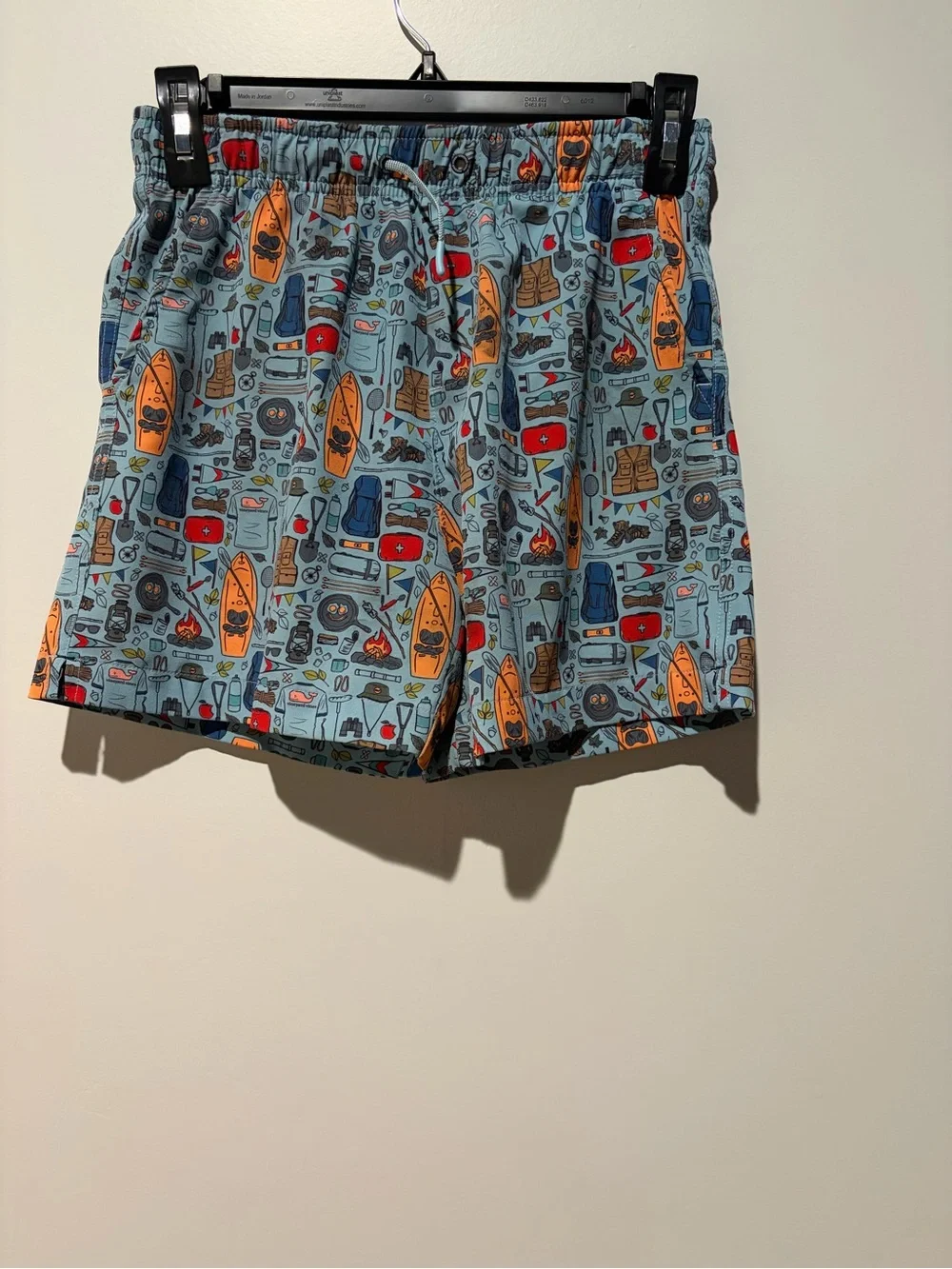 Vineyard Vines Kids One-Piece Swimsuit in Light Blue with Multicolor Camp Print